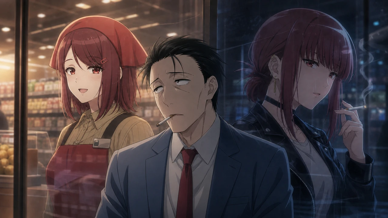 Sasaki diante da imagem idealizada de Yamada e da presença real de Tayama