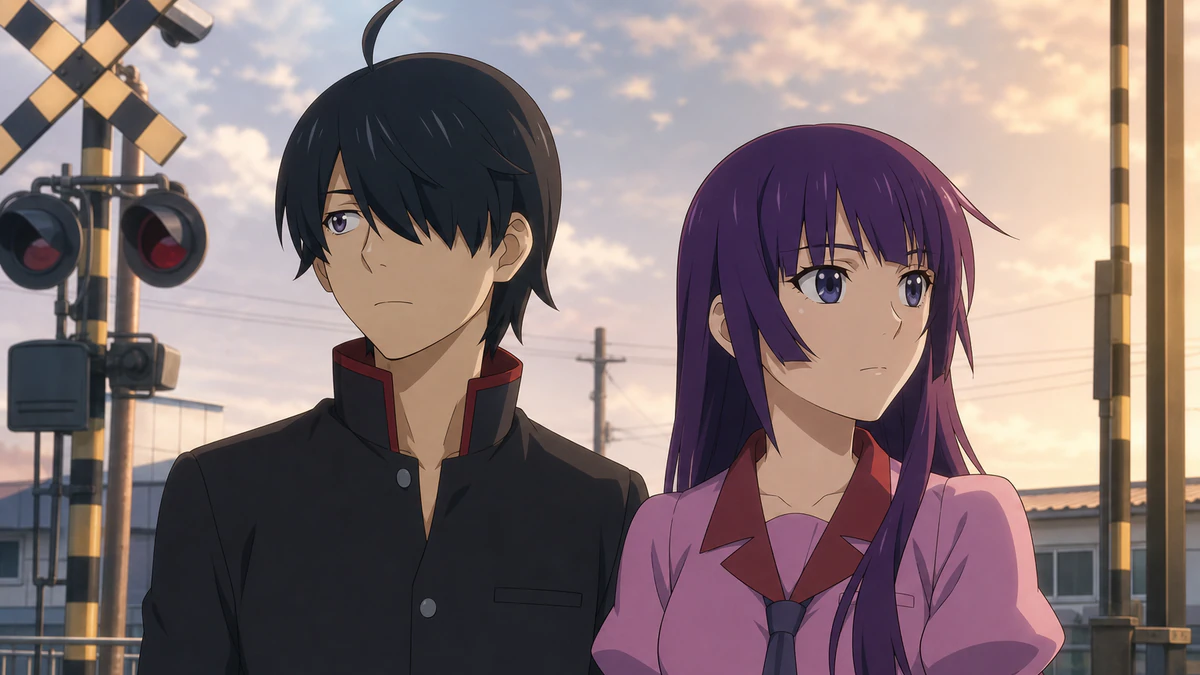 Diagrama editorial sobre bakemonogatari estabelece a linguagem
