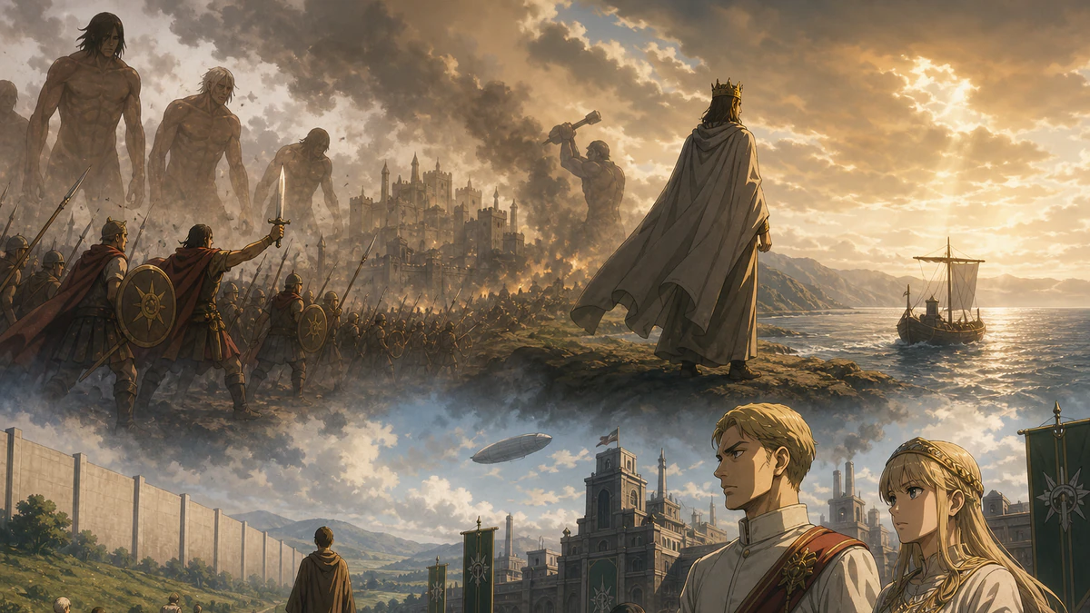 Síntese visual dos principais pontos de Attack on Titan