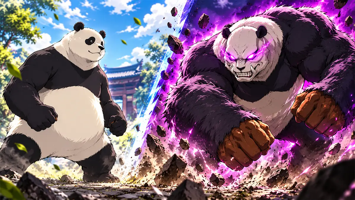Comparação editorial entre Panda em sua forma padrão e a configuração robusta do Modo Gorila.