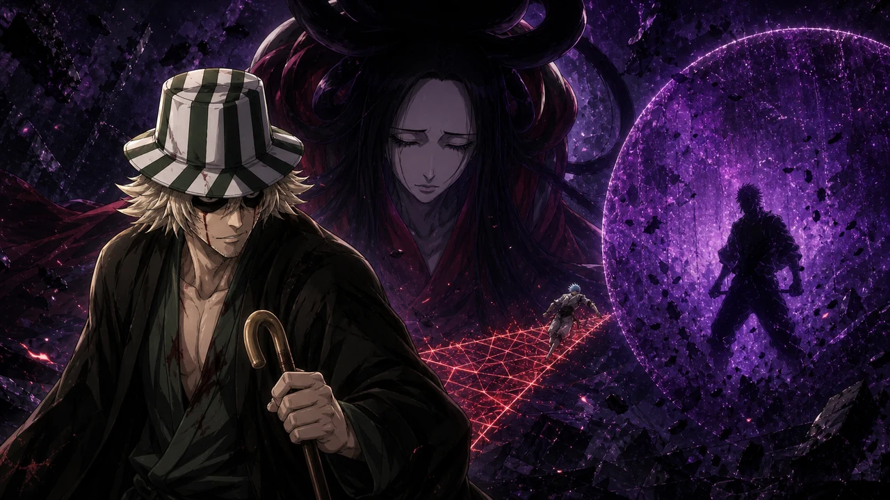 Urahara usando sua Bankai para abrir uma rota através do Gift Bereich de Askin