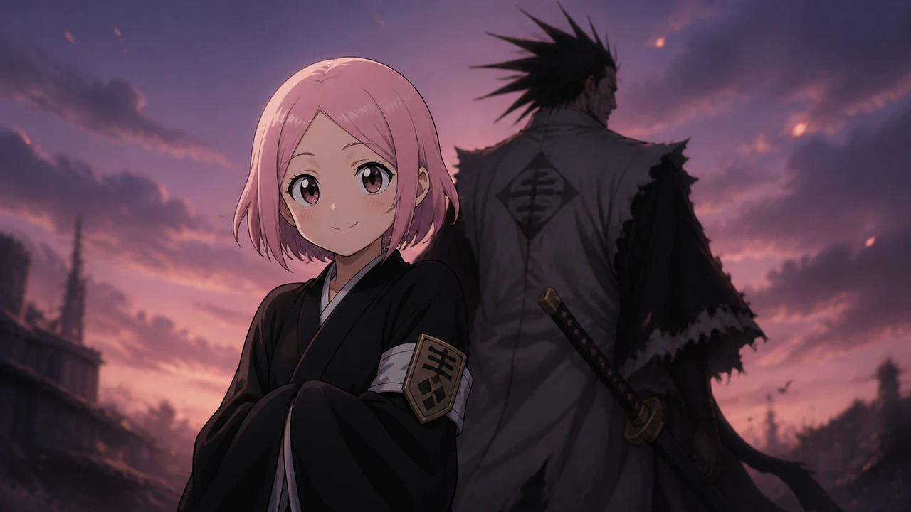 Yachiru ao lado da presença espiritual associada a Nozarashi